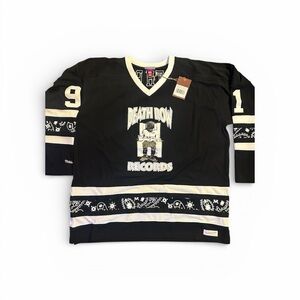 M&N x AOHH Black 50th Anniversary of Hip-Hop Death Row Hockey Jersey